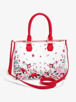 Loungefly Disney Winnie The Pooh Red & Pink Flowers Floral Handbag - BoxLunch Exclusive