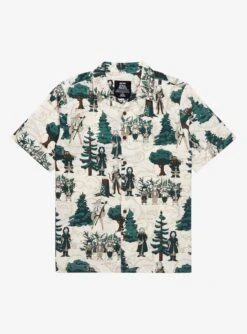 The Lord Of The Rings Scenic Characters Allover Print Woven Button-Up - BoxLunch Exclusive