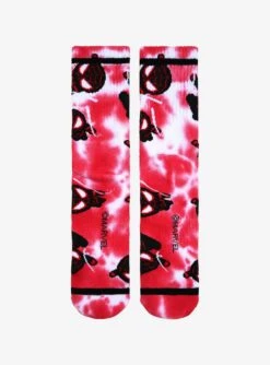 Marvel Spider-Man Miles Morales Chibi Allover Print Tie-Dye Crew Socks - BoxLunch Exclusive -Clothing Store 18859014 av2