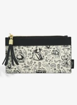 Loungefly Alice In Wonderland Line Art Allover Print Wallet - BoxLunch Exclusive