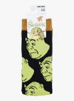 Shrek Faces Allover Print Crew Socks - BoxLunch Exclusive -Clothing Store 20114690 av2